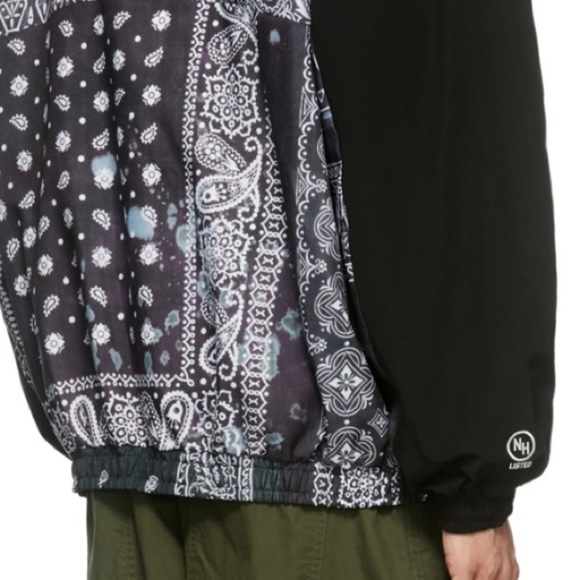 Neighborhood Jacket Bandana Oversized Japan Designer Chopped Track Black Mens - Picture 5 of 15